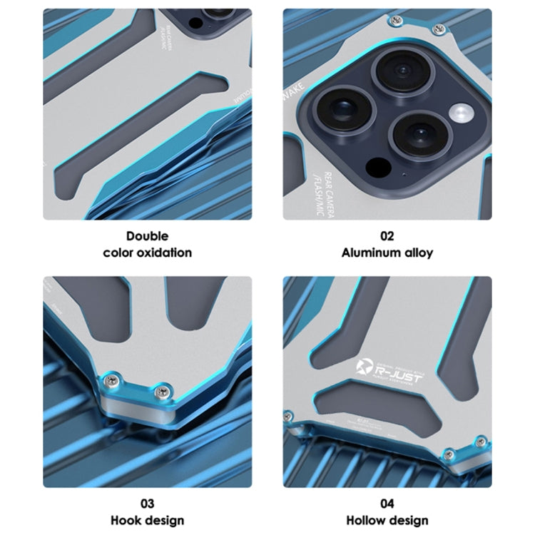 For iPhone 15 Pro Max R-JUST RJ17 Shockproof Armor Metal Phone Case(Blue) - free shipping - PMC TechLife - Order now!