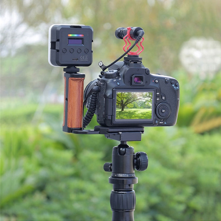 PULUZ Wooden Left Side Handle Vertical Shoot Quick Release L Plate - free shipping - PMC TechLife - Order now!