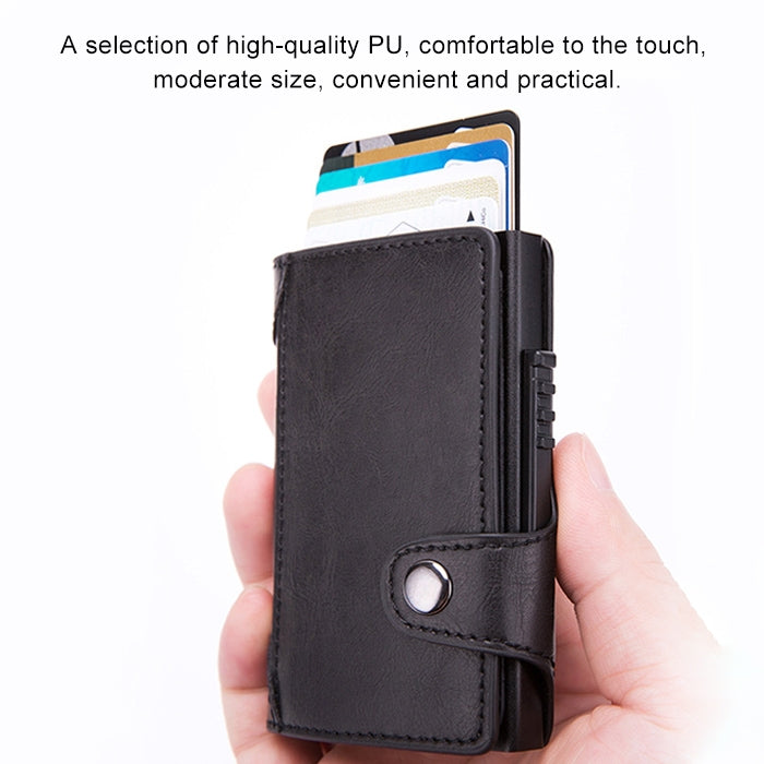 X-51 Automatically Pop-up Card Type Anti-magnetic RFID Anti-theft PU Leather Wallet with Card Slots(Coffee) - Antimagnetic RFID Package by PMC TechLife | Online Shopping South Africa | PMC TechLife | Buy Now Pay Later Mobicred