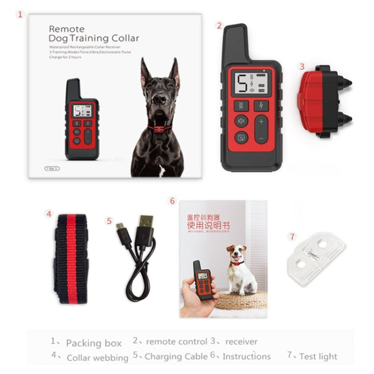 500m Dog Training Bark Stopper Remote Control Electric Shock Waterproof Electronic Collar(Orange) - Training Aids by PMC TechLife | Online Shopping South Africa | PMC TechLife | Buy Now Pay Later Mobicred