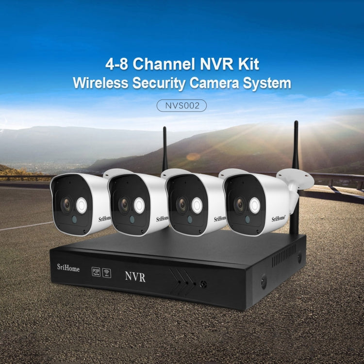 SriHome NVS001+IPC029 1080P 6-Channel NVR Kit Wireless Security Camera System, Support Humanoid Detection / Motion Detection / Night Vision, EU Plug - Video Recorder Kit by SriHome | Online Shopping South Africa | PMC Jewellery | Buy Now Pay Later Mobicred