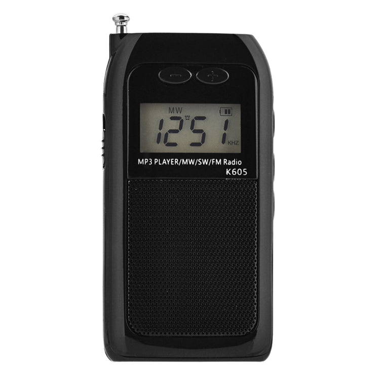 K-605 Portable FM / AM / SW Full Band Stereo Radio, Support TF Card (Black) - Radio Player by PMC Jewellery | Online Shopping South Africa | PMC Jewellery | Buy Now Pay Later Mobicred