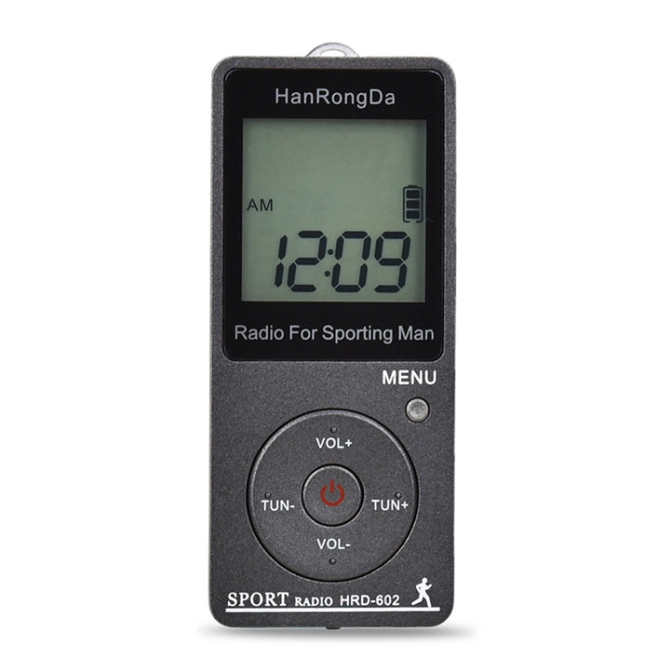 HRD-602 Digital Display FM AM Mini Sports Radio with Step Counting Function (Black) - Radio Player by PMC Jewellery | Online Shopping South Africa | PMC Jewellery | Buy Now Pay Later Mobicred