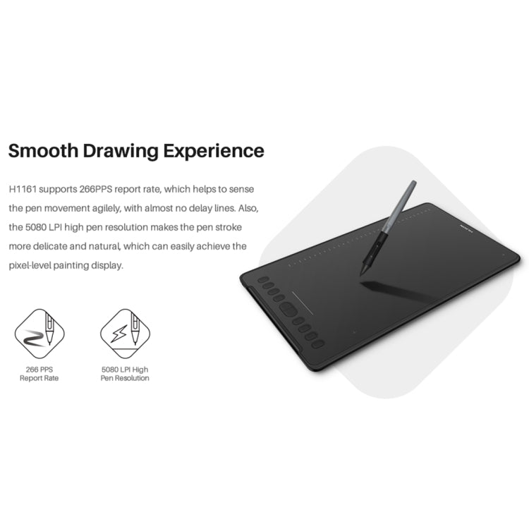 HUION H1161 5080 LPI Touch Strip Art Drawing Tablet for Fun, with Battery-free Pen & Pen Holder -  by HUION | Online Shopping South Africa | PMC Jewellery