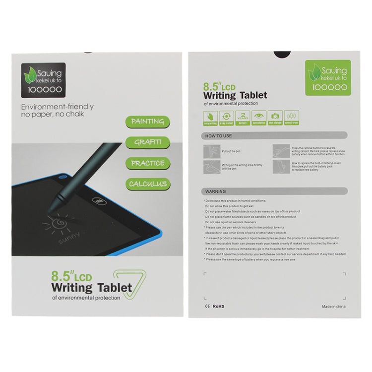Portable 8.5 inch LCD Writing Tablet Drawing Graffiti Electronic Handwriting Pad Message Graphics Board Draft Paper with Writing Pen(Black) -  by PMc TechLife | Online Shopping South Africa | PMc TechLife | Buy Now Pay Later Mobicred
