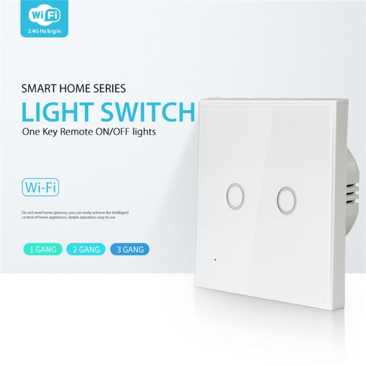 NEO NAS-SC02W Wireless WiFi EU Smart Light Control Switch 2Gang - Smart Switch by NEO | Online Shopping South Africa | PMC Jewellery | Buy Now Pay Later Mobicred