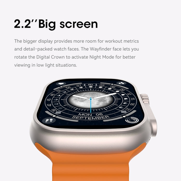 WIWU SW01 Ultra 1.9 inch IPS Screen IP68 Waterproof Bluetooth Smart Watch, Support Heart Rate Monitoring(Orange) - Smart Watches by WIWU | Online Shopping South Africa | PMC Jewellery | Buy Now Pay Later Mobicred