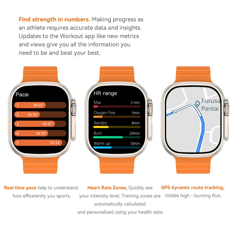 WIWU SW01 Ultra 1.9 inch IPS Screen IP68 Waterproof Bluetooth Smart Watch, Support Heart Rate Monitoring(Orange) - Smart Watches by WIWU | Online Shopping South Africa | PMC Jewellery | Buy Now Pay Later Mobicred