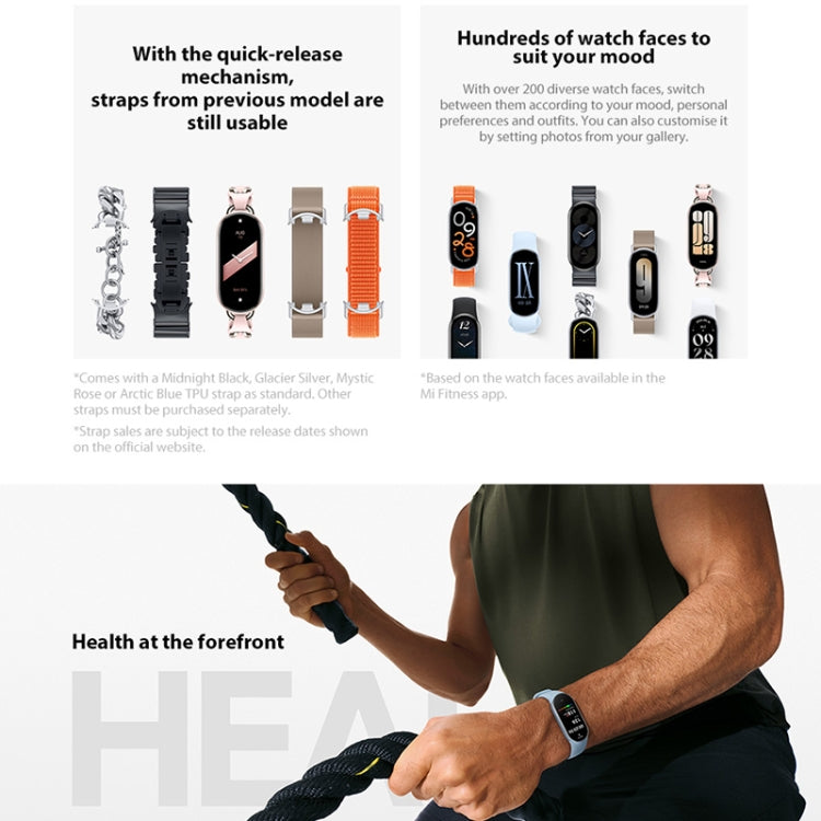 Original Xiaomi Smart Band 9 Global 1.62 inch AMOLED Screen 5ATM Waterproof Smart Watch, Support Blood Oxygen / Heart Rate Monitor (Silver) - Wearable Devices by Xiaomi | Online Shopping South Africa | PMC Jewellery | Buy Now Pay Later Mobicred