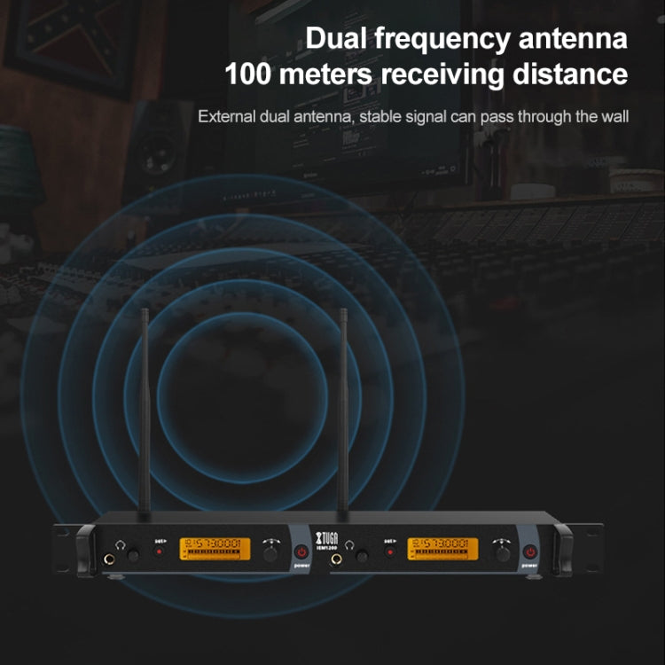 XTUGA IEM1200 Wireless Transmitter 4 Bodypack Stage Singer In-Ear Monitor System (UK Plug) - Microphone by XTUGA | Online Shopping South Africa | PMc TechLife | Buy Now Pay Later Mobicred