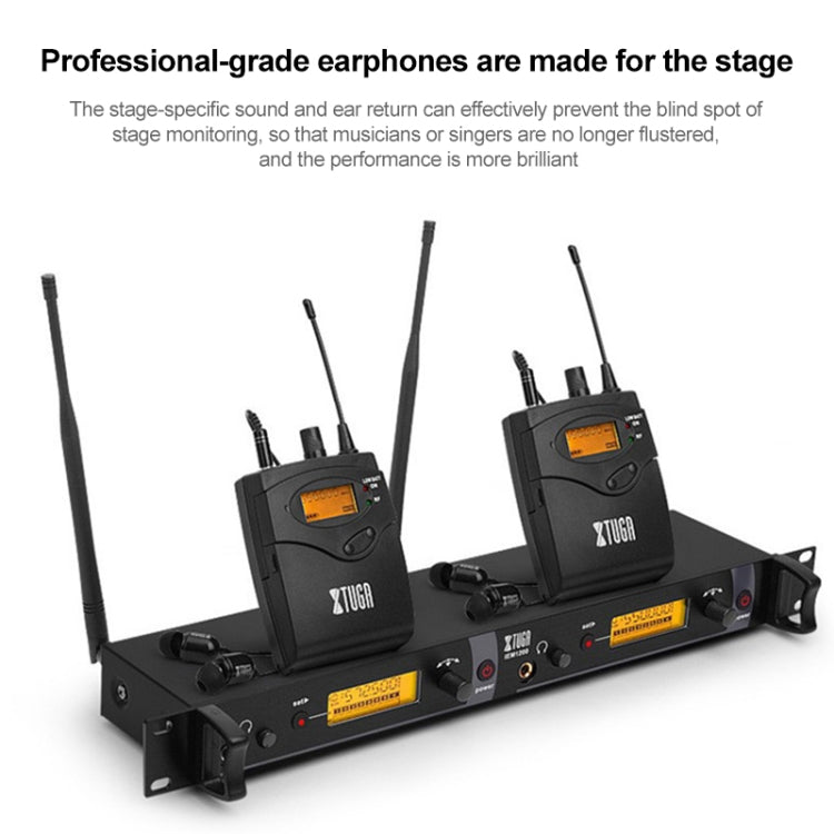 XTUGA IEM1200 Wireless Transmitter 6 Bodypack Stage Singer In-Ear Monitor System (UK Plug) - Microphone by XTUGA | Online Shopping South Africa | PMc TechLife | Buy Now Pay Later Mobicred