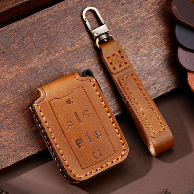 For Chevrolet GMC / Colorad 6-button C160 Car Key Leather Protective Case (Brown) - Car Key Cases by PMC TechLife | Online Shopping South Africa | PMC TechLife | Buy Now Pay Later Mobicred