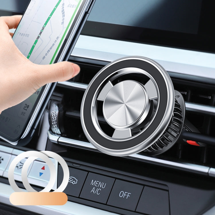 F83 Car Air Outlet Vent Magnetic Mobile Phone Navigation Holder (Silver) - Car Holders by PMC TechLife | Online Shopping South Africa | PMC TechLife | Buy Now Pay Later Mobicred
