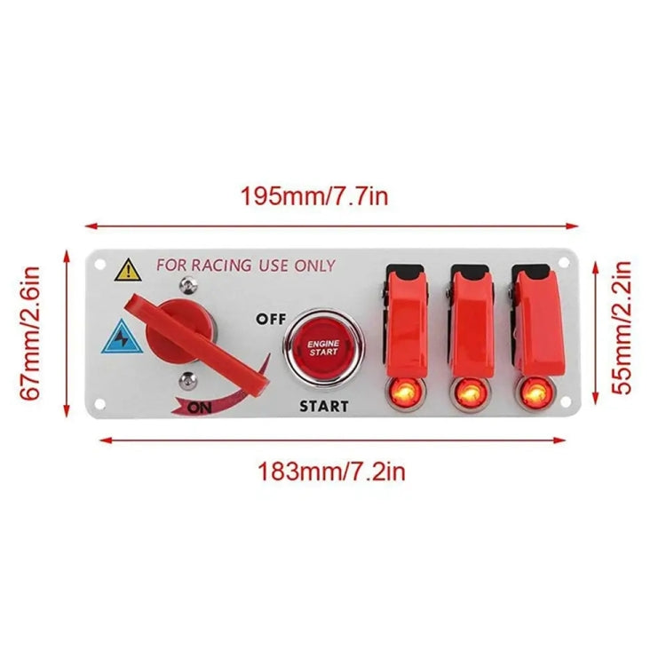 12V Racing Car LED Ignition Switch One Key Start Combination Panel - Car Switches by PMC TechLife | Online Shopping South Africa | PMC TechLife | Buy Now Pay Later Mobicred