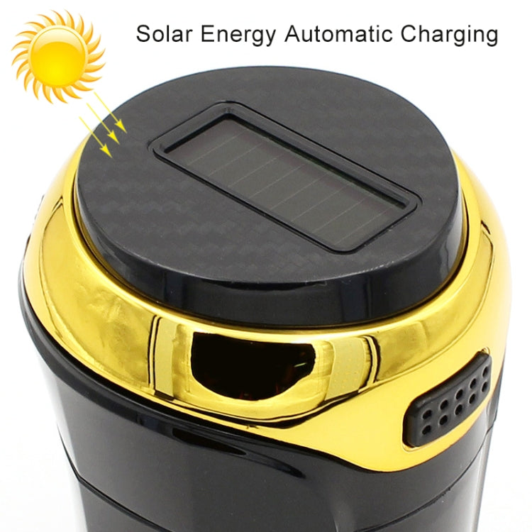 N12B Car Creative Ashtray Solar Power With Light And Cover Car Supplies (Gold) - free shipping - PMC TechLife - Order now!