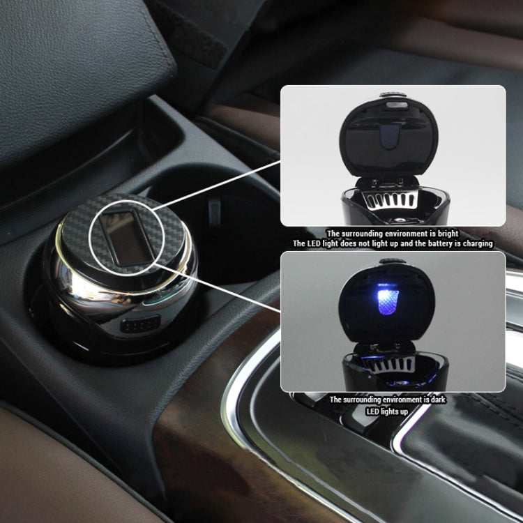 N12B Car Creative Ashtray Solar Power With Light And Cover Car Supplies (Silver) - Ashtrays by PMC TechLife | Online Shopping South Africa | PMC TechLife | Buy Now Pay Later Mobicred