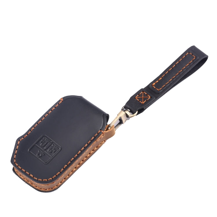 For KIA Carnival EX / SX Hallmo Car Cowhide Leather Key Protective Cover Key Case(Brown) - Car Key Cases by Hallmo | Online Shopping South Africa | PMC Jewellery | Buy Now Pay Later Mobicred