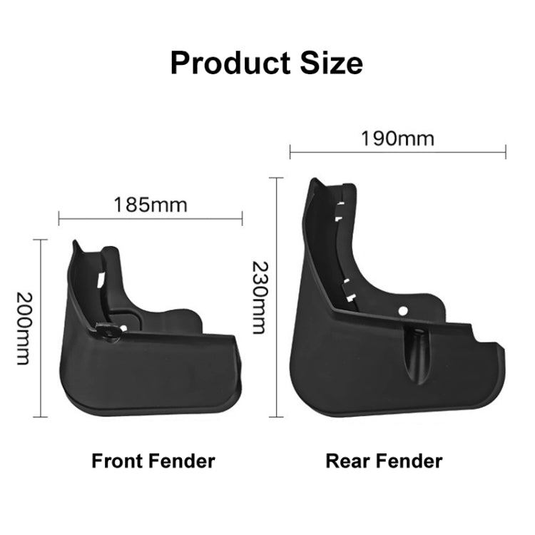 For BYD Atto 03 Yuan Plus 2022 4pcs/Set Car Auto Soft Plastic Splash Flaps Fender Guard - Mudguards by PMC TechLife | Online Shopping South Africa | PMC TechLife | Buy Now Pay Later Mobicred