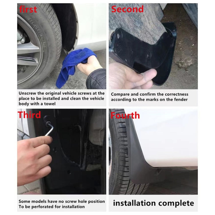 For TESLA MODEL S 2014-2020 4pcs/Set Car Auto Soft Plastic Splash Flaps Fender Guard - Mudguards by PMC TechLife | Online Shopping South Africa | PMC TechLife | Buy Now Pay Later Mobicred