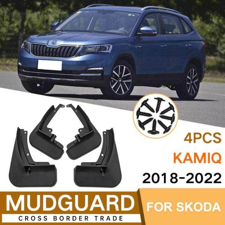 For Skoda Kamiq 2018-2022 4pcs/Set Car Auto Soft Plastic Splash Flaps Fender Guard - Mudguards by PMC TechLife | Online Shopping South Africa | PMC TechLife | Buy Now Pay Later Mobicred