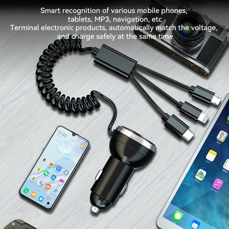 BW13 67.5W 3 in 1 Charging Cable & Dual USB Port Car Charger - Car Charger by PMC TechLife | Online Shopping South Africa | PMC TechLife | Buy Now Pay Later Mobicred