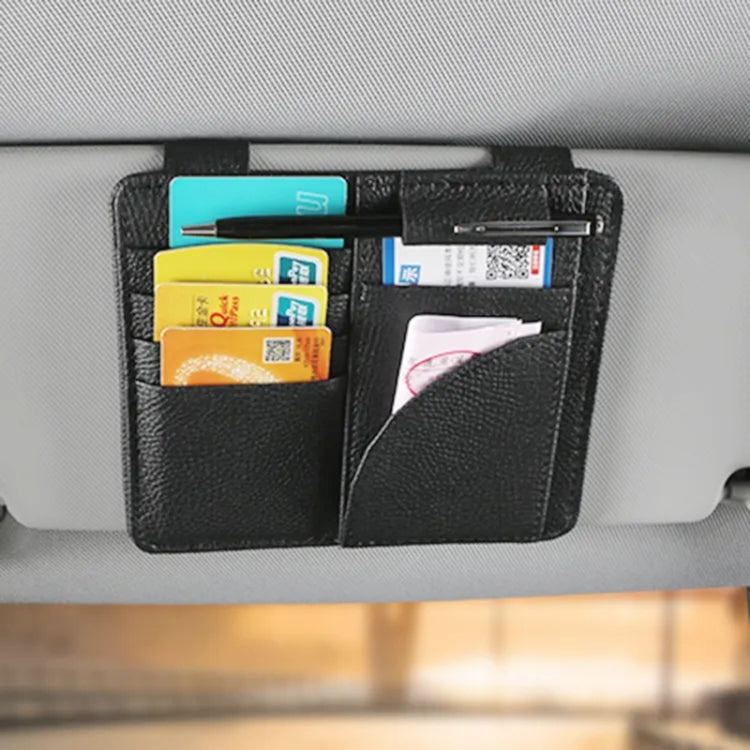 Car Multifunctional Sun Visor Card Holder Bill Storage Card Bag (Beige) - Stowing Tidying by PMC TechLife | Online Shopping South Africa | PMC TechLife | Buy Now Pay Later Mobicred