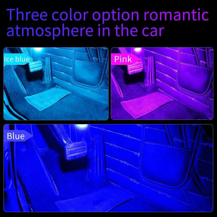 Car 4 in 1 USB RGB Foot LED Atmosphere Light (Ice Blue Light) - Atmosphere lights by PMC TechLife | Online Shopping South Africa | PMC TechLife | Buy Now Pay Later Mobicred