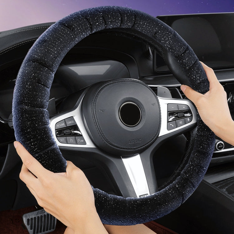 D Style Car Universal Self Heating Plush Warm Anti-skid Steering Wheel Cover, Diameter: 38cm (Black) - Steering Wheel Accessories by PMC TechLife | Online Shopping South Africa | PMC TechLife | Buy Now Pay Later Mobicred