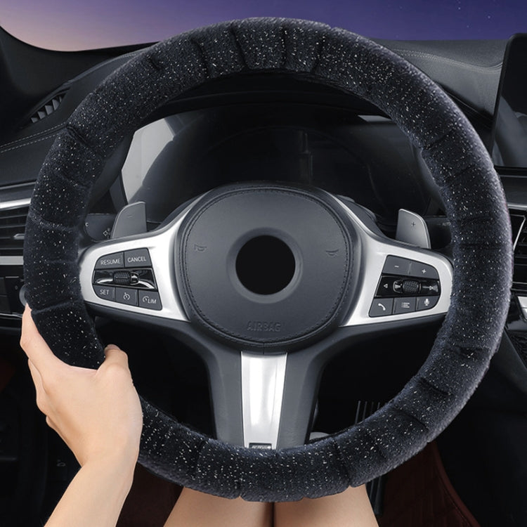D Style Car Universal Self Heating Plush Warm Anti-skid Steering Wheel Cover, Diameter: 38cm (Black) - Steering Wheel Accessories by PMC TechLife | Online Shopping South Africa | PMC TechLife | Buy Now Pay Later Mobicred