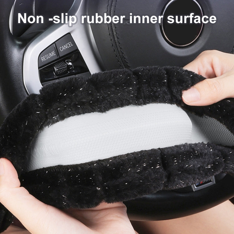 Round Style Car Universal Self Heating Plush Warm Anti-skid Steering Wheel Cover, Diameter: 38cm (Grey) - Steering Wheel Accessories by PMC TechLife | Online Shopping South Africa | PMC TechLife | Buy Now Pay Later Mobicred