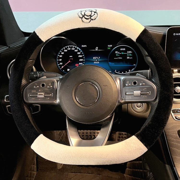 D Style Car Universal Camellia Pattern Plush Warm Anti-skid Steering Wheel Cover, Diameter: 38cm - Steering Wheel Accessories by PMC TechLife | Online Shopping South Africa | PMC TechLife | Buy Now Pay Later Mobicred