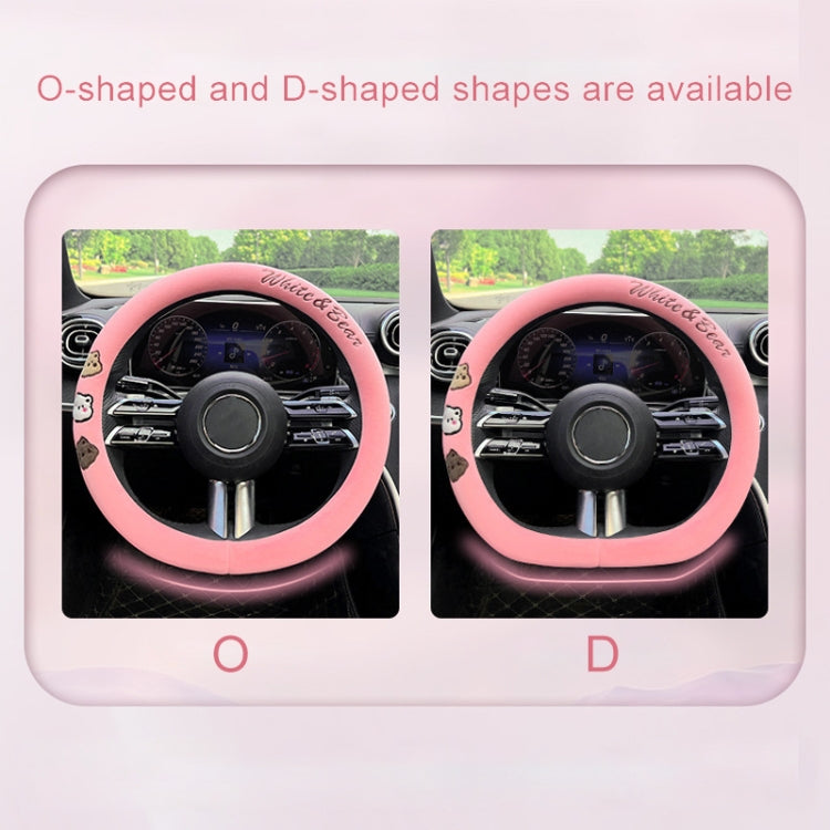 Round Style Car Universal Cartoon Pattern Plush Warm Anti-skid Steering Wheel Cover, Diameter: 38cm (Grey) - Steering Wheel Accessories by PMC TechLife | Online Shopping South Africa | PMC TechLife | Buy Now Pay Later Mobicred