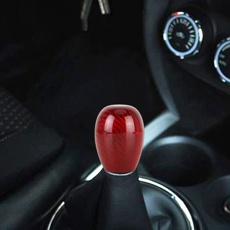 Car Carbon Fiber Pattern Gear Shift Knob Short Style Duck Egg Type Automatic Gear Head (Red) - Shift Knob by PMC Jewellery | Online Shopping South Africa | PMC Jewellery | Buy Now Pay Later Mobicred