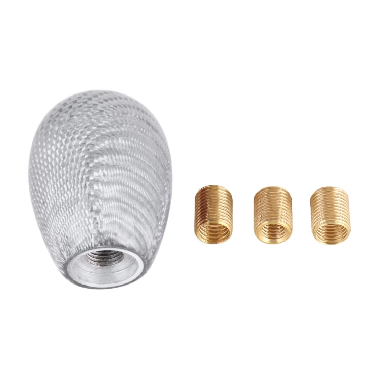 Car Carbon Fiber Pattern Gear Shift Knob Short Style Duck Egg Type Automatic Gear Head (Silver) - Shift Knob by PMC TechLife | Online Shopping South Africa | PMC TechLife | Buy Now Pay Later Mobicred