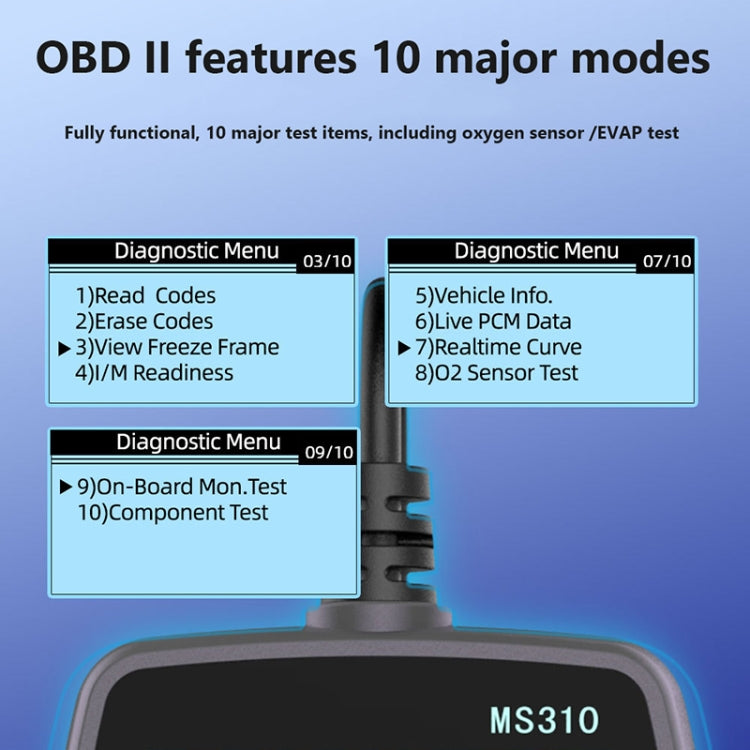 MS310 LCD Screen Car Battery Tester ODB2 Fault Detector - free shipping - PMC TechLife - Order now!