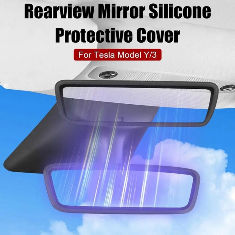 For Tesla Model 3 / Y Car Interior Rearview Mirror Silicone Protective Cover (White) - Interior Mirrors by PMC TechLife | Online Shopping South Africa | PMC TechLife | Buy Now Pay Later Mobicred