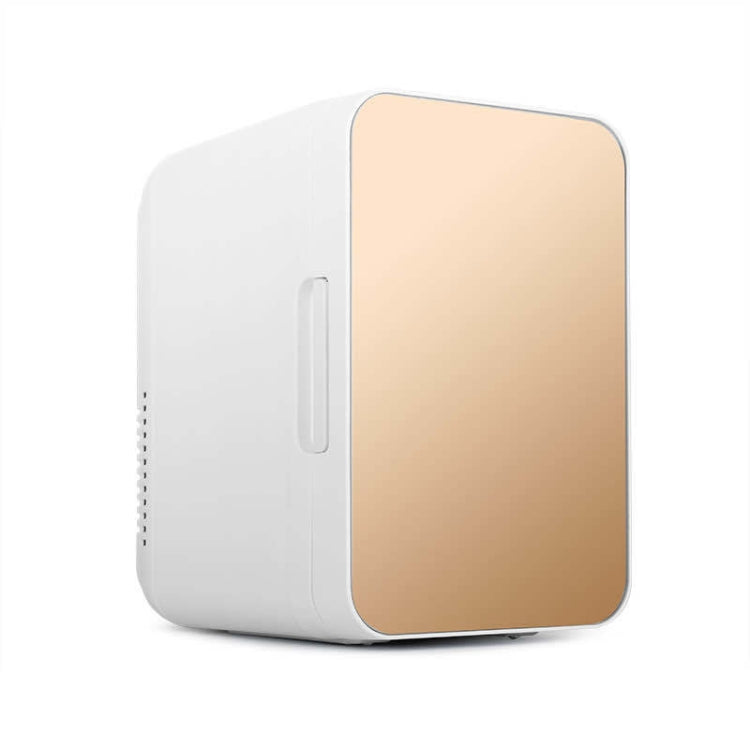 8L 37-48W Tempered Glass Panel Car / Home Mini Refrigerator, EU Plug (Gold) - Refrigerators by PMC TechLife | Online Shopping South Africa | PMC TechLife | Buy Now Pay Later Mobicred