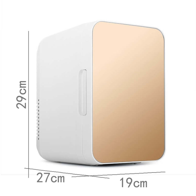8L 37-48W Tempered Glass Panel Car / Home Mini Refrigerator, EU Plug (Gold) - Refrigerators by PMC TechLife | Online Shopping South Africa | PMC TechLife | Buy Now Pay Later Mobicred
