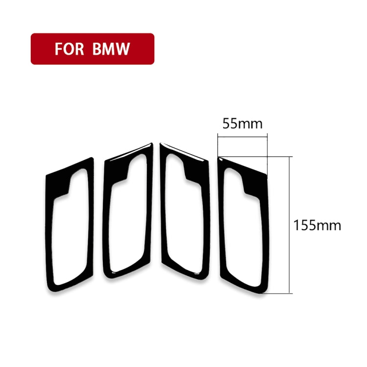 4pcs Set For BMW X5 E70 2008-2014 Car Door Handle Decorative Sticker, Left and Right Drive Universal(Black) - Car Interior Mouldings by PMC TechLife | Online Shopping South Africa | PMC TechLife | Buy Now Pay Later Mobicred