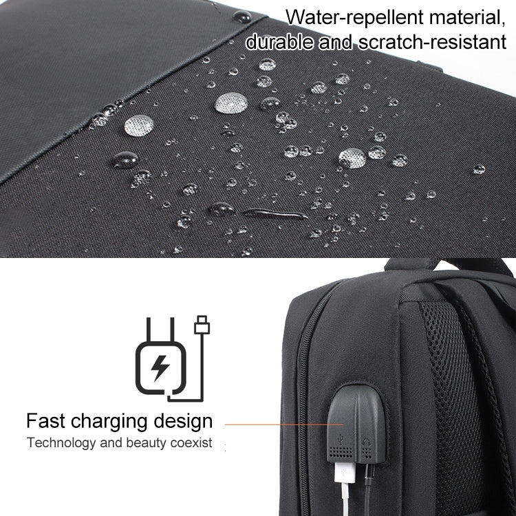 cxs-611 Multifunctional Oxford Laptop Bag Backpack(Black) - free shipping - PMC Jewellery - Order now!