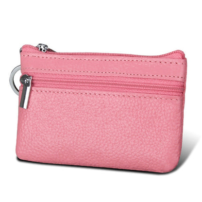 Cowhide Leather Zipper Solid Color Horizontal Card Holder Wallet RFID Blocking Coin Purse Card Bag Protect Case, Size: 11.4*7.4cm(Pink) - Antimagnetic RFID Package by PMC Jewellery | Online Shopping South Africa | PMC Jewellery | Buy Now Pay Later Mobicred