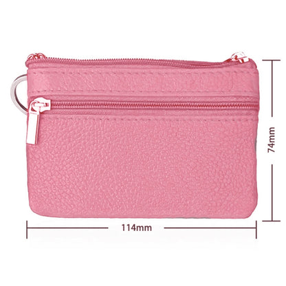 Cowhide Leather Zipper Solid Color Horizontal Card Holder Wallet RFID Blocking Coin Purse Card Bag Protect Case, Size: 11.4*7.4cm(Pink) - Antimagnetic RFID Package by PMC Jewellery | Online Shopping South Africa | PMC Jewellery | Buy Now Pay Later Mobicred