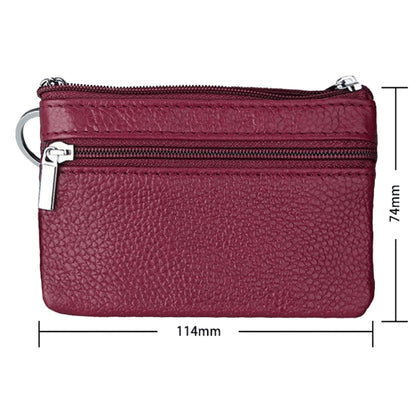 Cowhide Leather Zipper Solid Color Horizontal Card Holder Wallet RFID Blocking Coin Purse Card Bag Protect Case, Size: 11.4*7.4cm(Wine Red) - Antimagnetic RFID Package by PMC Jewellery | Online Shopping South Africa | PMC Jewellery | Buy Now Pay Later Mobicred