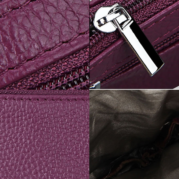 Cowhide Leather Zipper Solid Color Horizontal Card Holder Wallet RFID Blocking Coin Purse Card Bag Protect Case, Size: 11.4*7.4cm(Brown) - free shipping - PMC Jewellery - Order now!