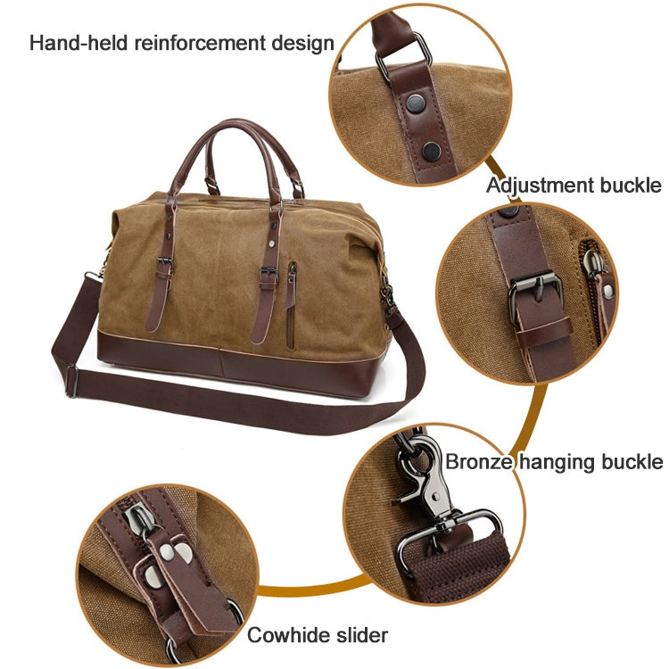 AUGUR 2012 Portable Casual Canvas Travel Handbag Baggage Shoulder Crossby Bag(Grey) - free shipping - PMC TechLife - Order now!