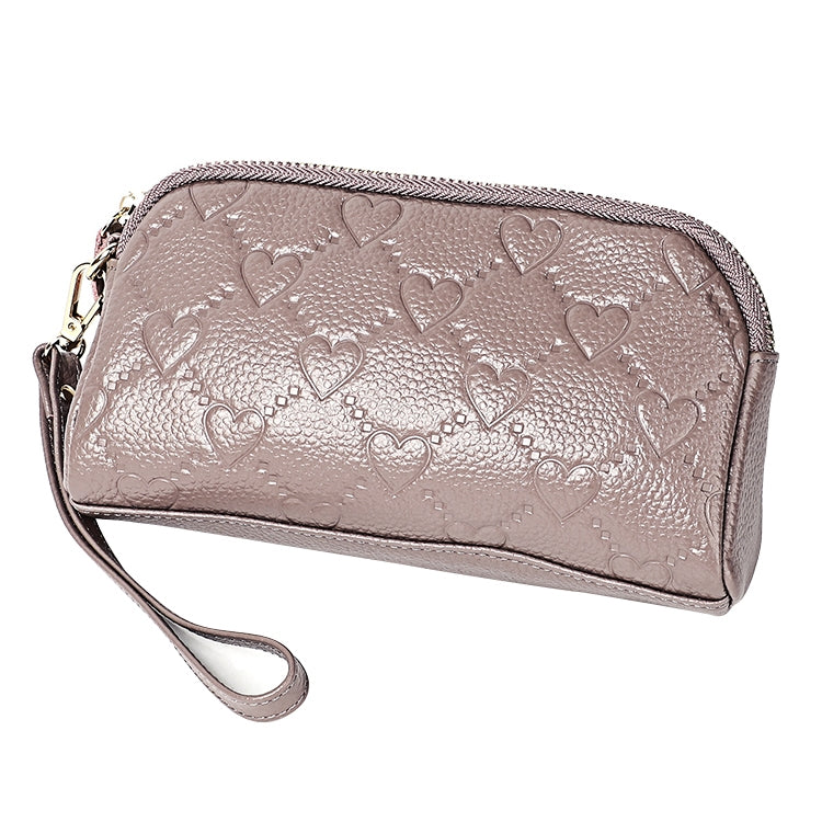 2025 Multifunctional Litchi Texture Women Large Capacity Hand Wallet Shell bag with Card Slots(Pale Pinkish Grey) - Wallets by PMC Jewellery | Online Shopping South Africa | PMC Jewellery | Buy Now Pay Later Mobicred