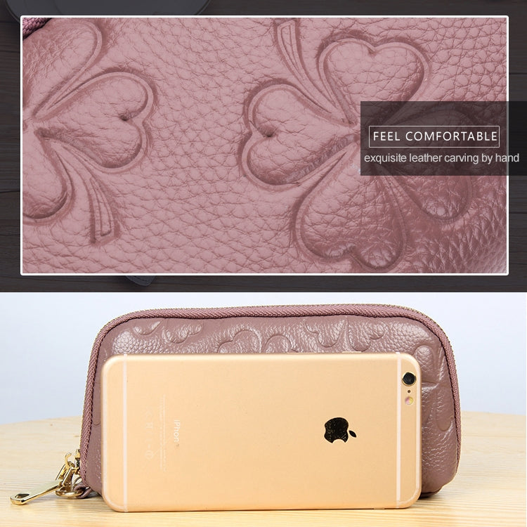 2026 Multifunctional Litchi Texture Women Large Capacity Hand Wallet Shell bag with Card Slots(Pale Pinkish Grey) - Wallets by PMC Jewellery | Online Shopping South Africa | PMC Jewellery | Buy Now Pay Later Mobicred