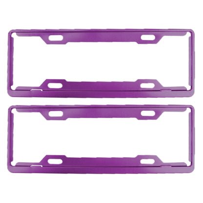 2 PCS Car License Plate Frames Car Styling License Plate Frame Aluminum Alloy Universal License Plate Holder Car Accessories(Purple) - License Plate Covers & Frames by PMC Jewellery | Online Shopping South Africa | PMC Jewellery | Buy Now Pay Later Mobicred