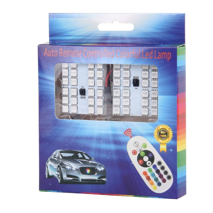 2 PCS Colorful 41MM T10 + Bicuspid Port Remote Control Car Dome Lamp LED Reading Light with 24 LED Lights - Dome Lights by PMC Jewellery | Online Shopping South Africa | PMC Jewellery | Buy Now Pay Later Mobicred