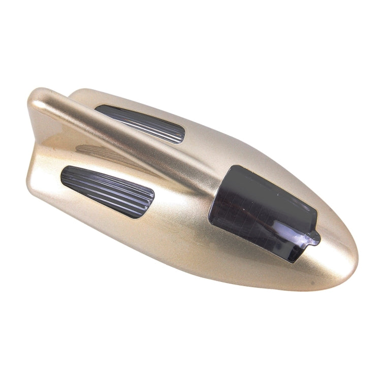 Solar Colorful Light Anti Collision Shark Fin Car Taillight LED Flash Warning Light Caution Light(Gold) - Warning Lights by PMC TechLife | Online Shopping South Africa | PMC TechLife | Buy Now Pay Later Mobicred